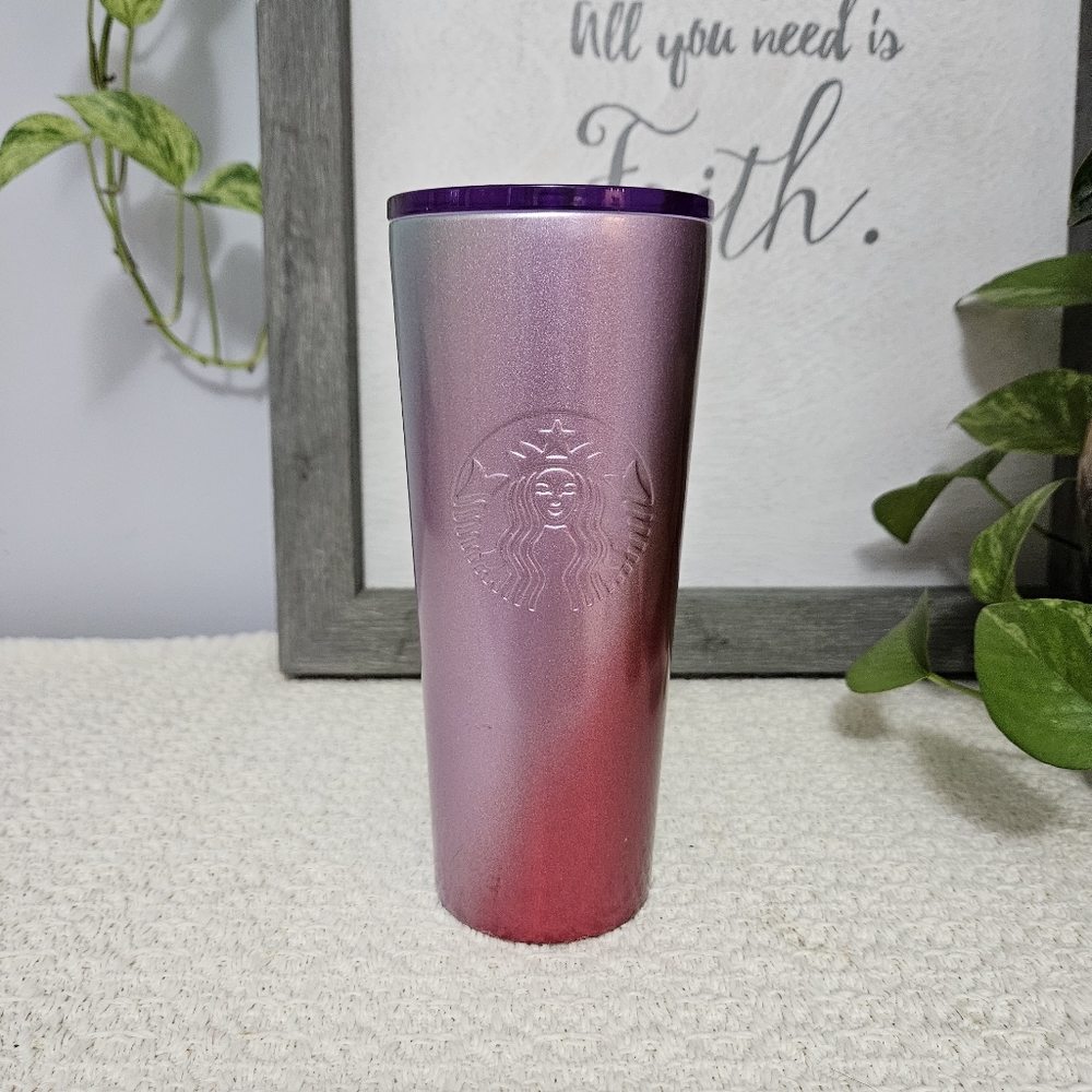 Starbucks 16oz Holiday Ombre pink & purple Stainless Steel with lid - Picture 2 of 16